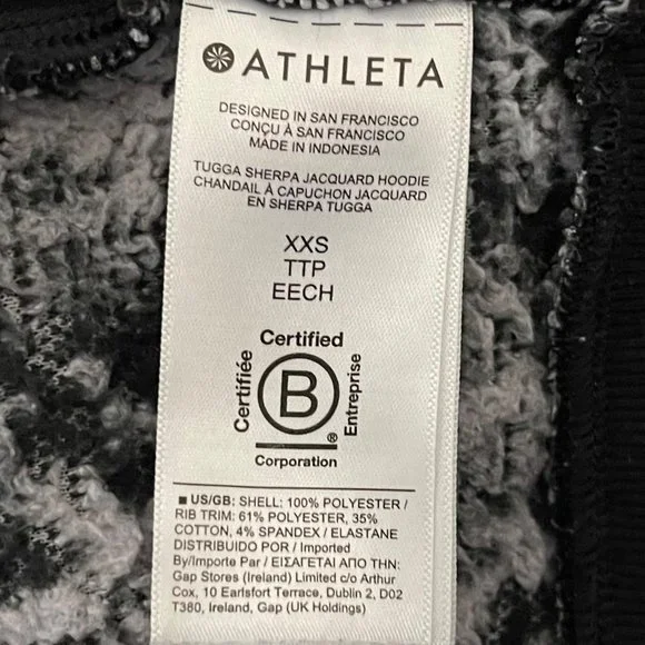 Athleta XXS Glacier Black Tugga Sherpa Hoodie - Picture 7 of 8